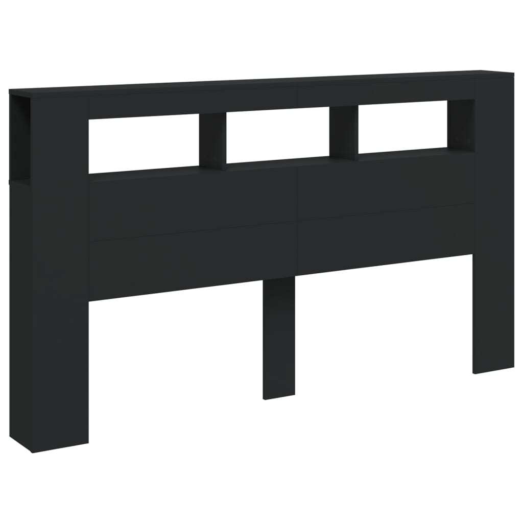 vidaXL Tăblie de pat cu LED, negru, 180x18,5x103,5 cm, lemn vidaXL Tăblie de pat cu LED, negru, 180x18,5x103,5 cm, lemn