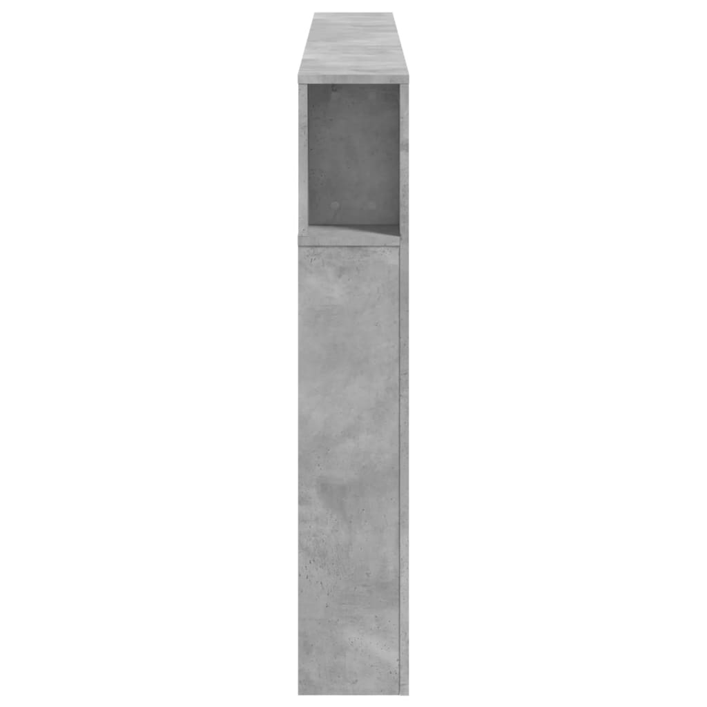 vidaXL Tăblie de pat cu LED, gri beton, 180x18,5x103,5 cm, lemn