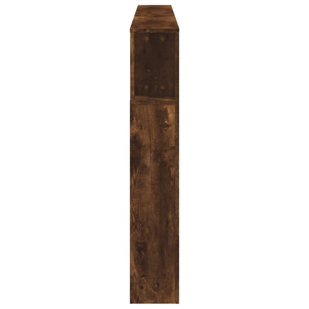 vidaXL Tăblie de pat cu LED, stejar fumuriu, 220x18,5x103,5 cm, lemn