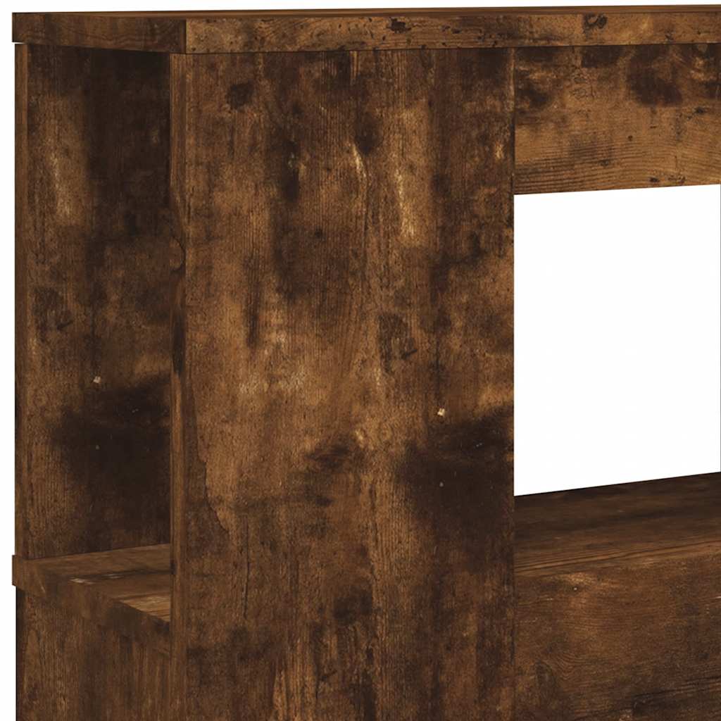 vidaXL Tăblie de pat cu LED, stejar fumuriu, 220x18,5x103,5 cm, lemn