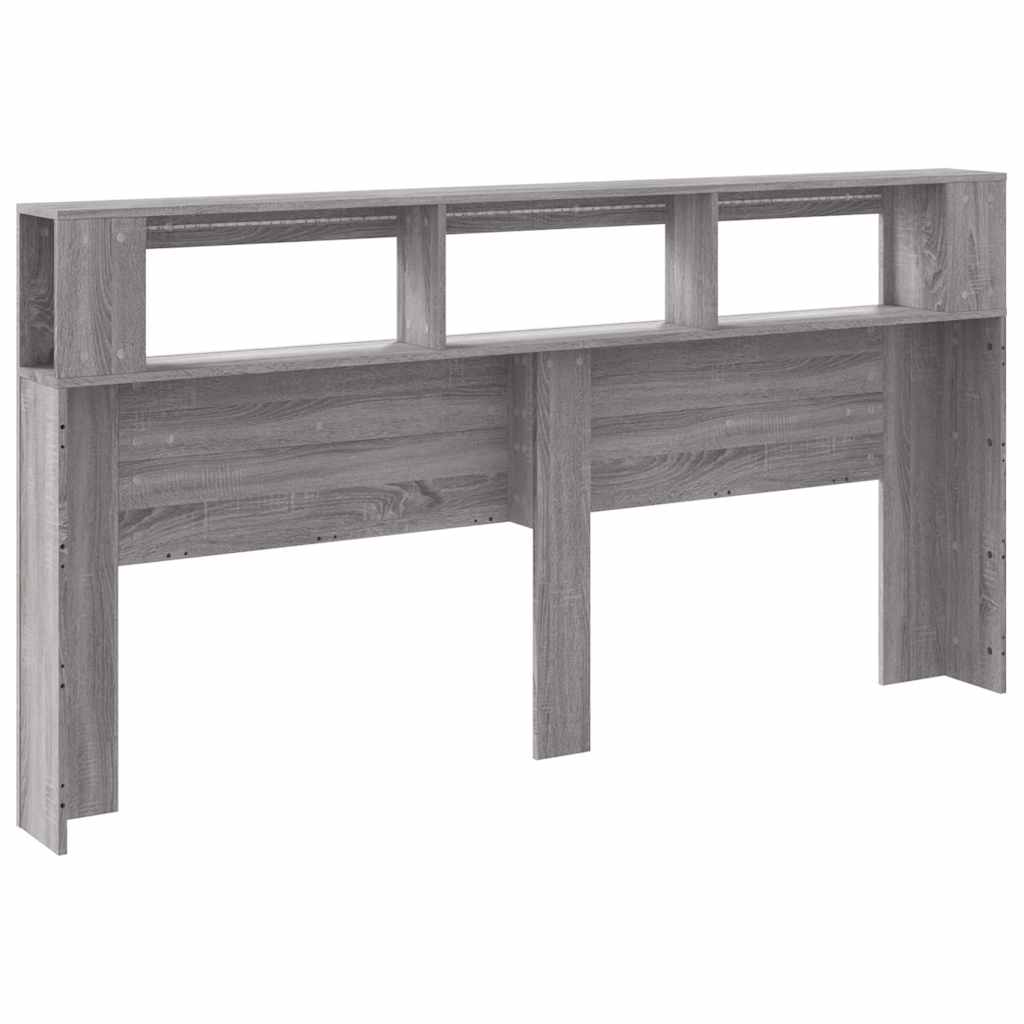 vidaXL Tăblie de pat cu LED gri sonoma 200x18,5x103,5cm lemn prelucrat vidaXL Tăblie de pat cu LED gri sonoma 200x18,5x103,5cm lemn prelucrat
