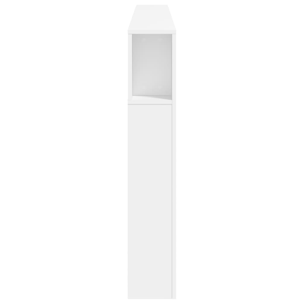 vidaXL Tăblie de pat cu LED, alb, 220x18,5x103,5 cm, lemn