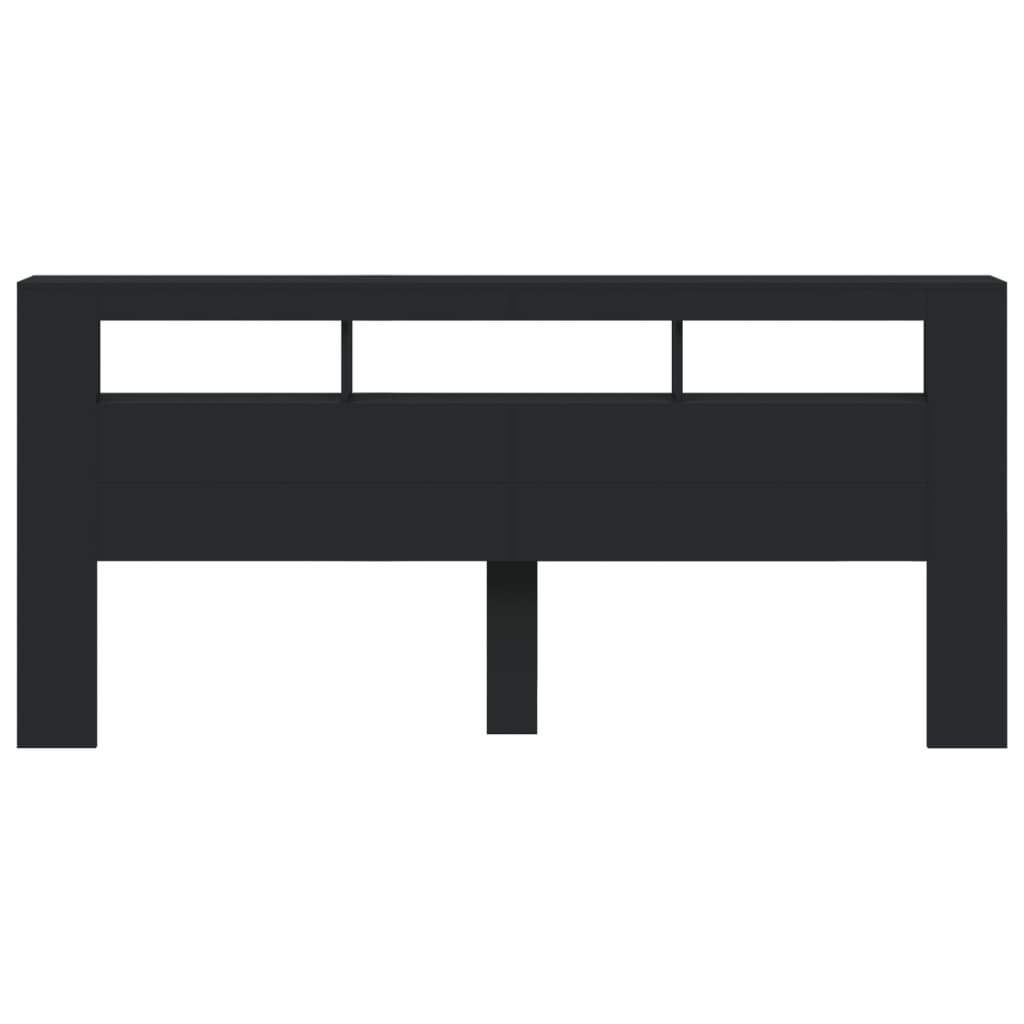 vidaXL Tăblie de pat cu LED, negru, 220x18,5x103,5 cm, lemn vidaXL Tăblie de pat cu LED, negru, 220x18,5x103,5 cm, lemn