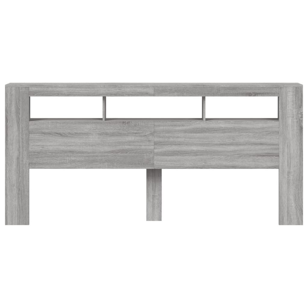 vidaXL Tăblie de pat cu LED, gri sonoma, 220x18,5x103,5 cm, lemn vidaXL Tăblie de pat cu LED, gri sonoma, 220x18,5x103,5 cm, lemn
