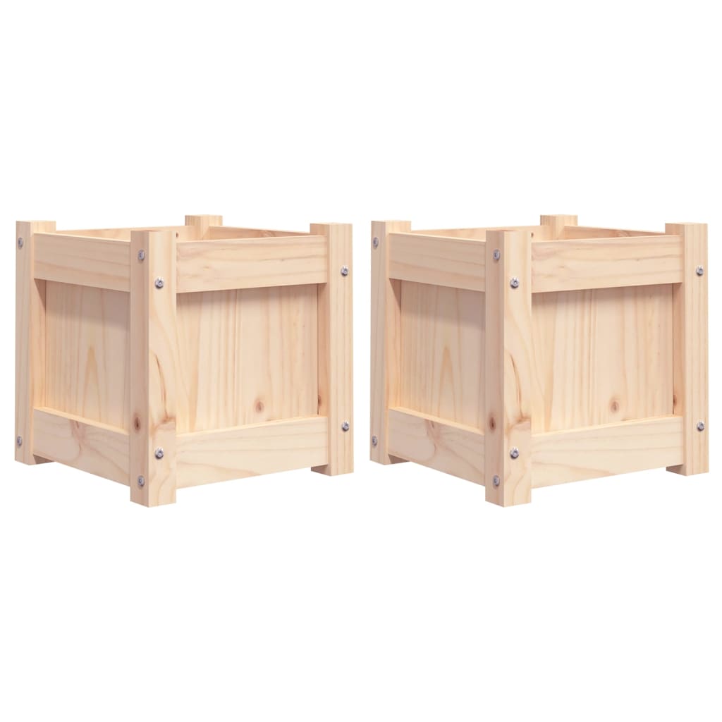 vidaXL Jardiniere de grădină, 2 buc., lemn masiv de pin vidaXL Jardiniere de grădină, 2 buc., lemn masiv de pin