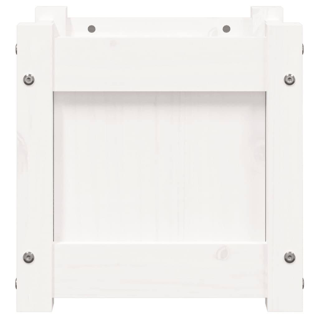 vidaXL Jardinieră de grădină, 31x31x31 cm, alb lemn masiv de pin vidaXL Jardinieră de grădină, 31x31x31 cm, alb lemn masiv de pin