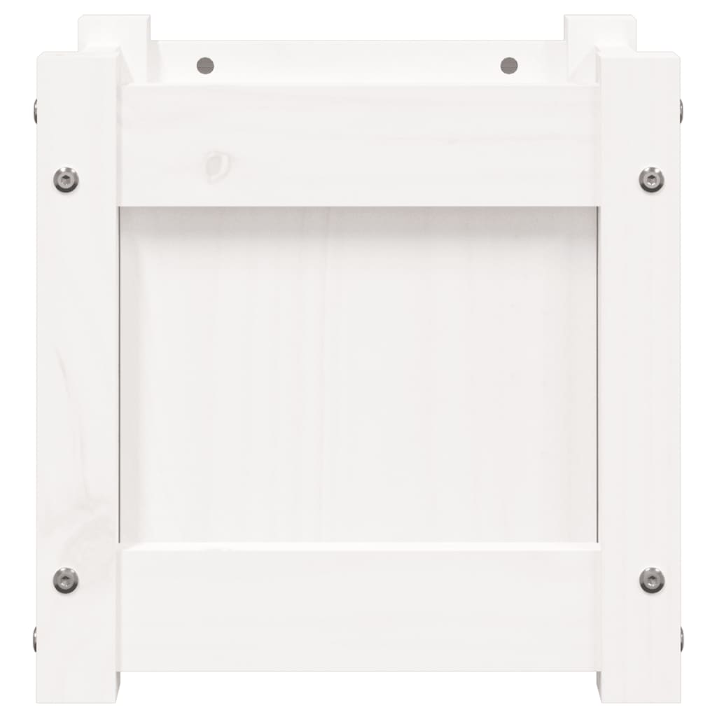 vidaXL Jardinieră de grădină, 31x31x31 cm, alb lemn masiv de pin vidaXL Jardinieră de grădină, 31x31x31 cm, alb lemn masiv de pin
