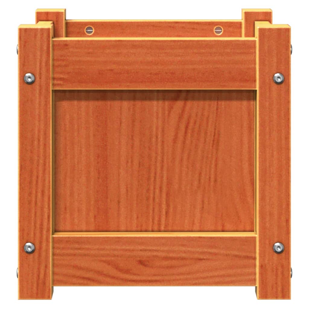 vidaXL Jardinieră de grădină, maro ceruit, 31x31x31 cm, lemn masiv pin