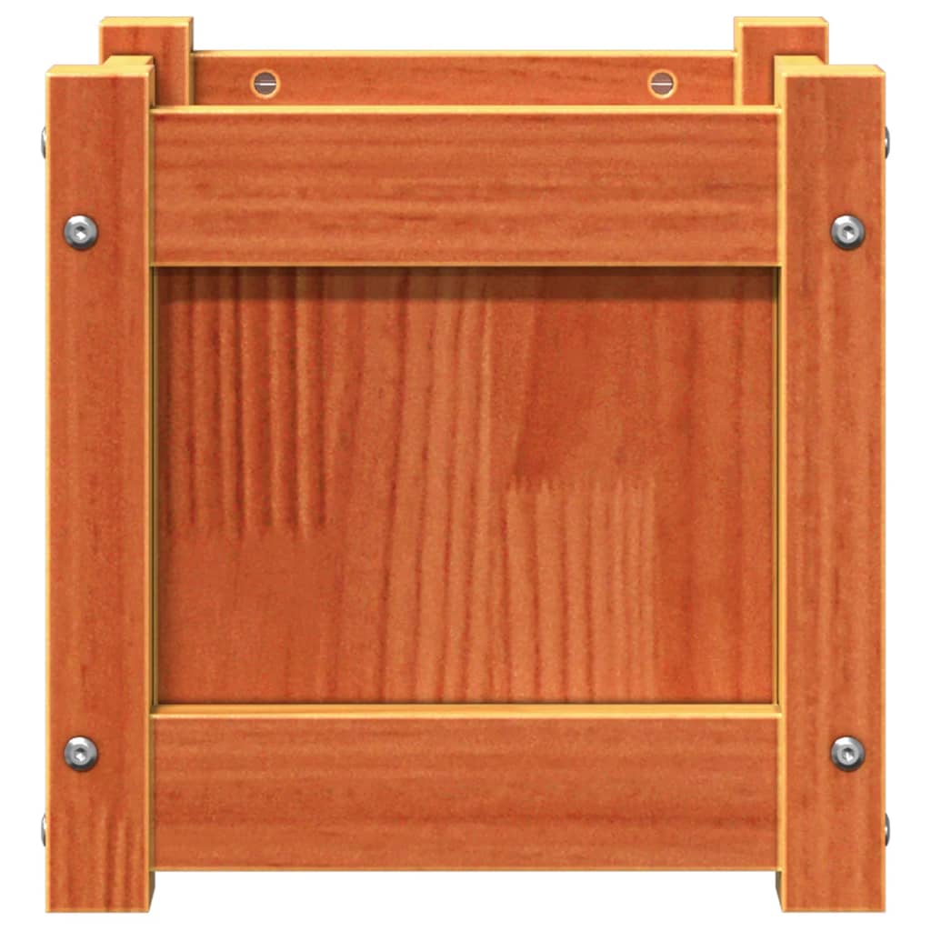 vidaXL Jardinieră de grădină, maro ceruit, 31x31x31 cm, lemn masiv pin