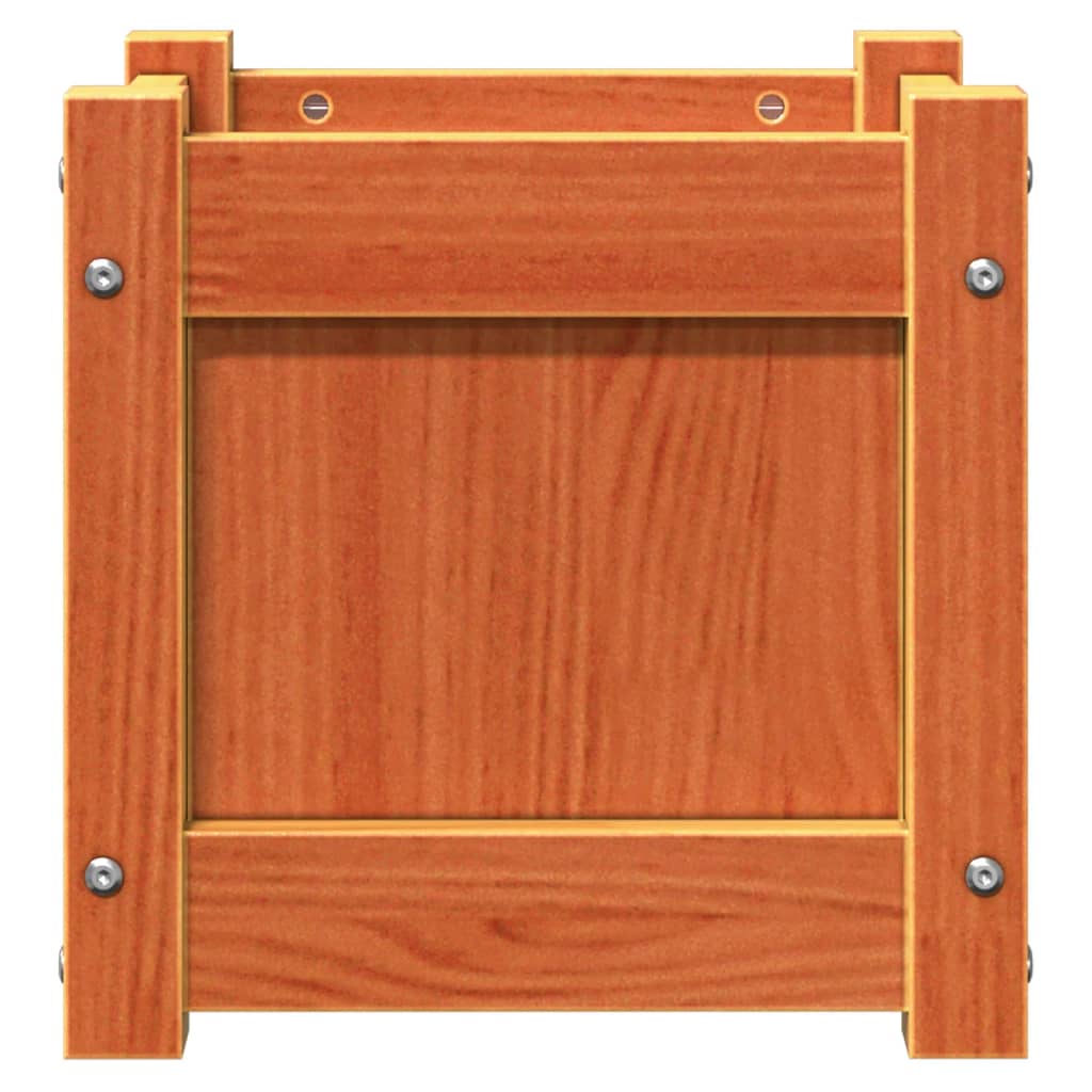 vidaXL Jardiniere de grădină, 2 buc., maro ceruit, lemn masiv de pin vidaXL Jardiniere de grădină, 2 buc., maro ceruit, lemn masiv de pin