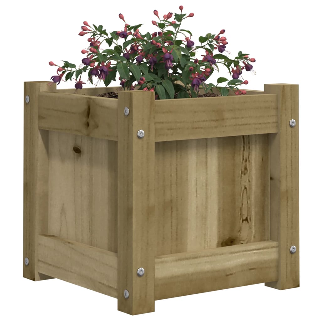 vidaXL Jardinieră de grădină, 31x31x31 cm, lemn de pin impregnat