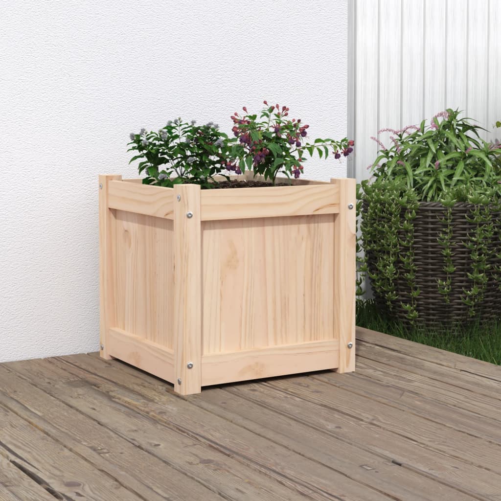 vidaXL Jardinieră de grădină, 40x40x40 cm, lemn masiv de pin vidaXL Jardinieră de grădină, 40x40x40 cm, lemn masiv de pin