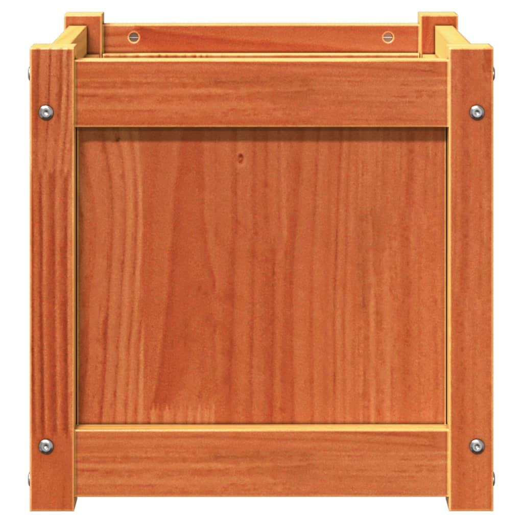 vidaXL Jardiniere de grădină, 2 buc., maro ceruit, lemn masiv de pin vidaXL Jardiniere de grădină, 2 buc., maro ceruit, lemn masiv de pin
