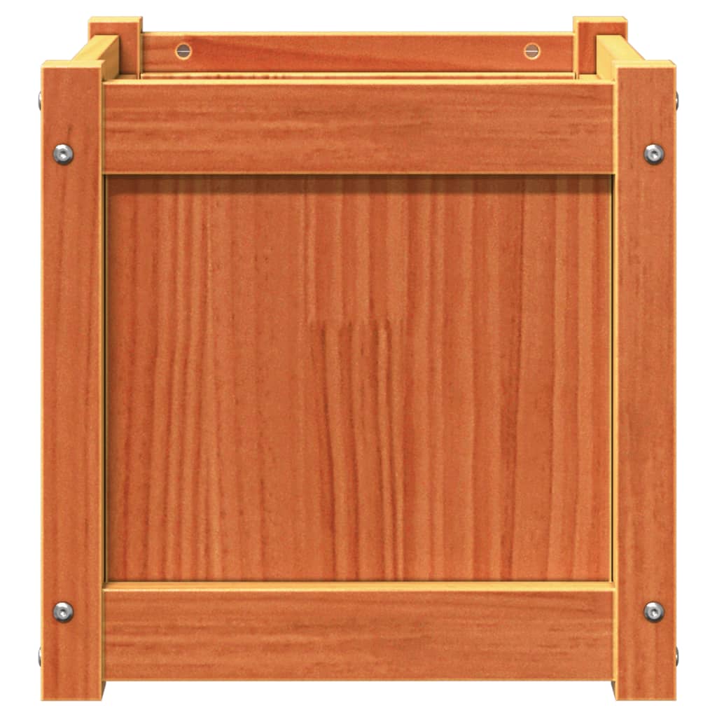 vidaXL Jardiniere de grădină, 2 buc., maro ceruit, lemn masiv de pin vidaXL Jardiniere de grădină, 2 buc., maro ceruit, lemn masiv de pin