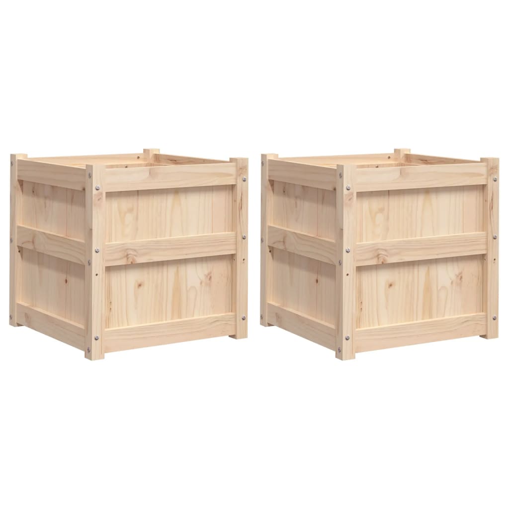 vidaXL Jardiniere de grădină, 2 buc., lemn masiv de pin vidaXL Jardiniere de grădină, 2 buc., lemn masiv de pin