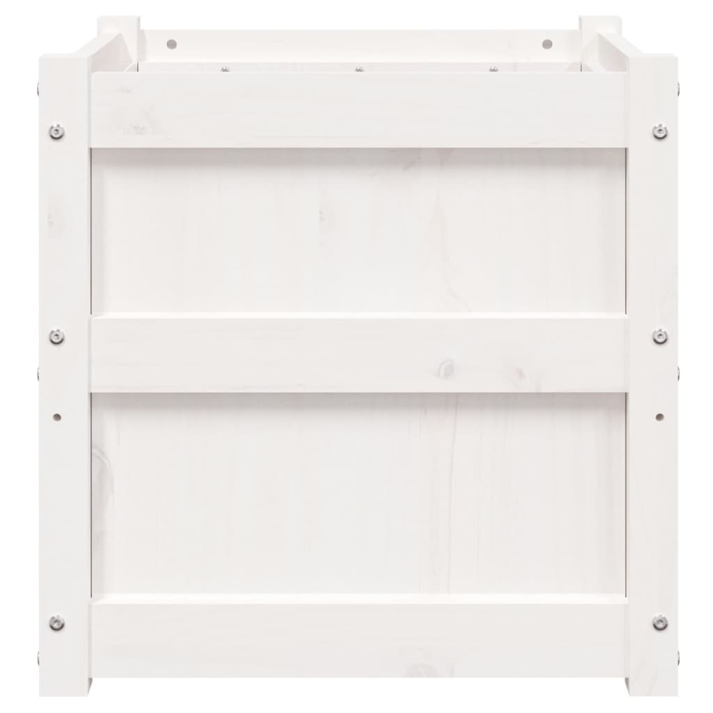vidaXL Jardiniere de grădină, 2 buc., alb, lemn masiv de pin vidaXL Jardiniere de grădină, 2 buc., alb, lemn masiv de pin