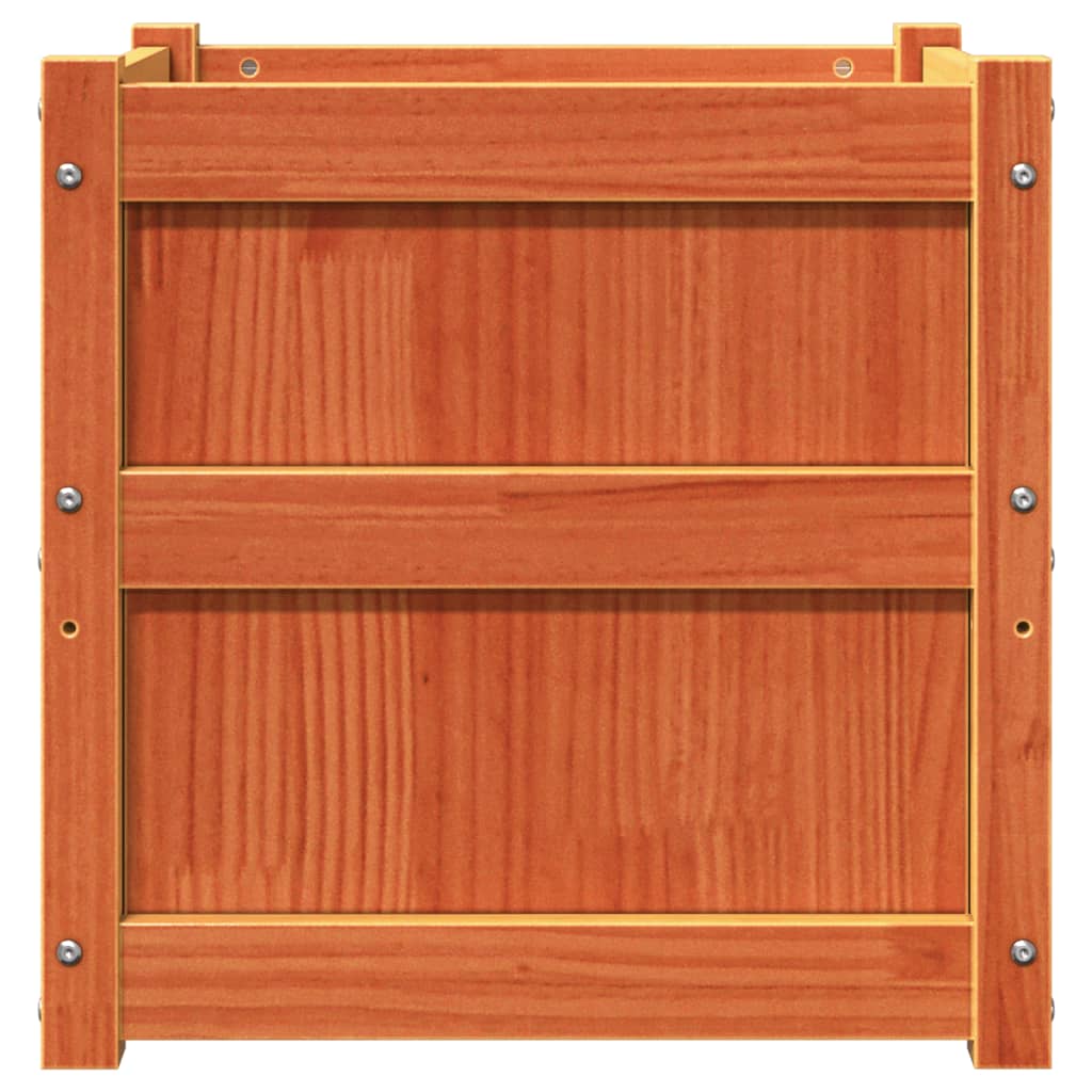 vidaXL Jardiniere de grădină, 2 buc., maro ceruit, lemn masiv de pin vidaXL Jardiniere de grădină, 2 buc., maro ceruit, lemn masiv de pin