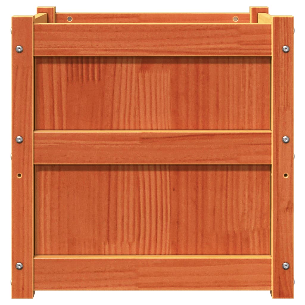vidaXL Jardiniere de grădină, 2 buc., maro ceruit, lemn masiv de pin vidaXL Jardiniere de grădină, 2 buc., maro ceruit, lemn masiv de pin