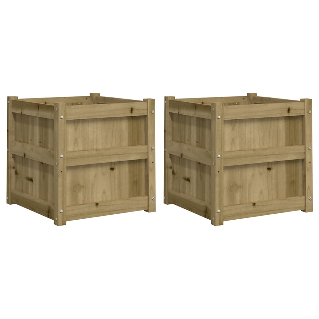 vidaXL Jardiniere de gradina , 2 buc., lemn de pin impregnat vidaXL Jardiniere de gradina , 2 buc., lemn de pin impregnat