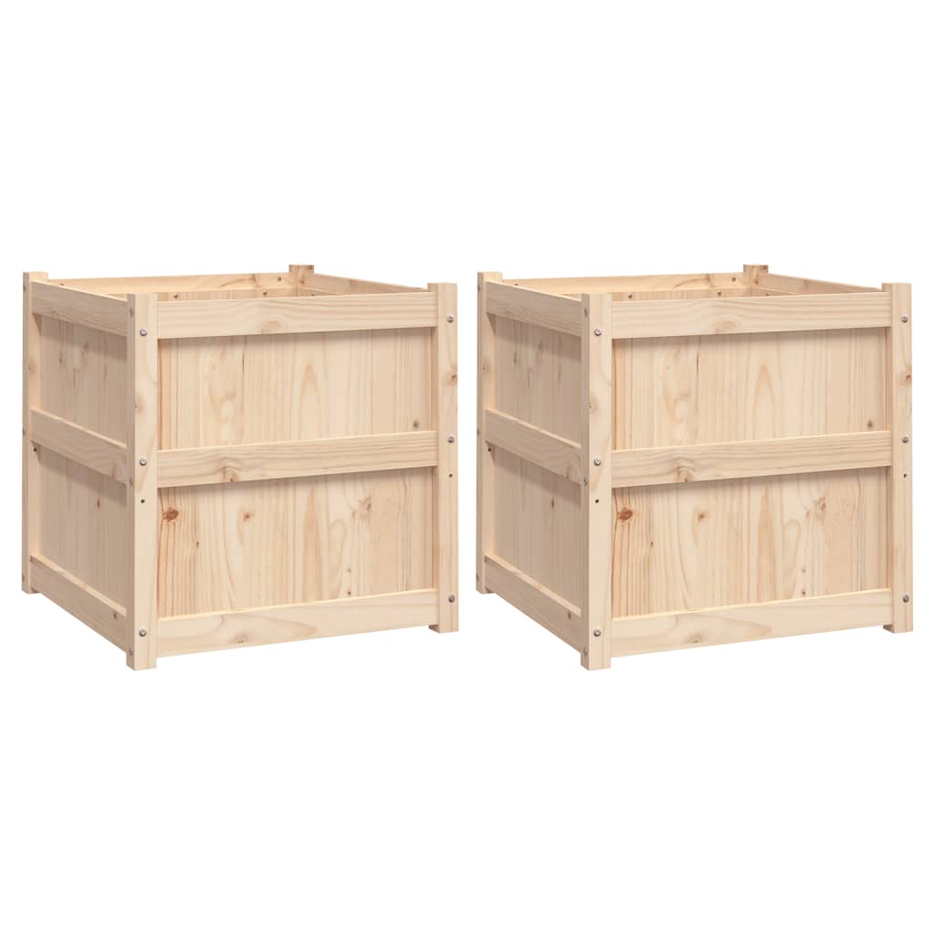 vidaXL Jardiniere de grădină, 2 buc., lemn masiv de pin vidaXL Jardiniere de grădină, 2 buc., lemn masiv de pin