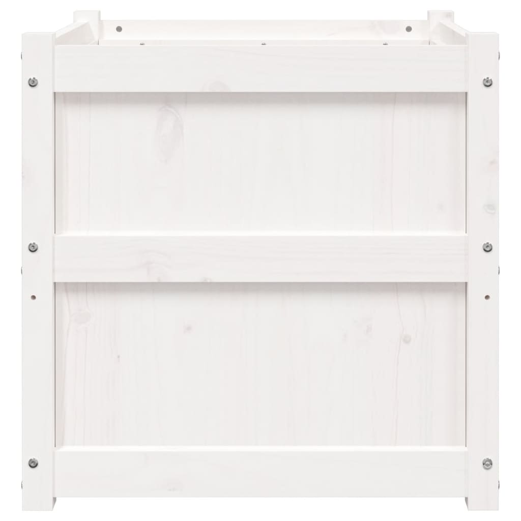vidaXL Jardinieră de grădină, alb, 60x60x60 cm, lemn masiv de pin vidaXL Jardinieră de grădină, alb, 60x60x60 cm, lemn masiv de pin