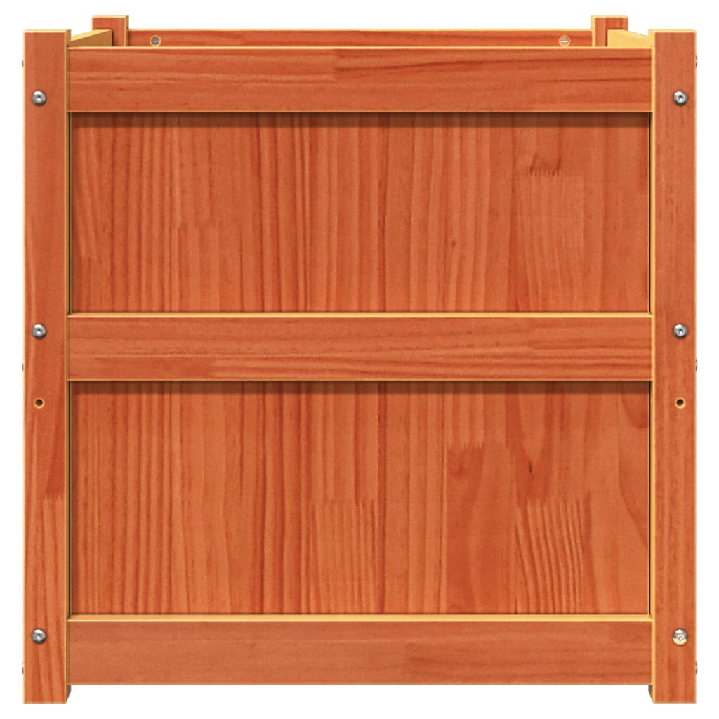 vidaXL Jardiniere de grădină, 2 buc., maro ceruit, lemn masiv de pin vidaXL Jardiniere de grădină, 2 buc., maro ceruit, lemn masiv de pin