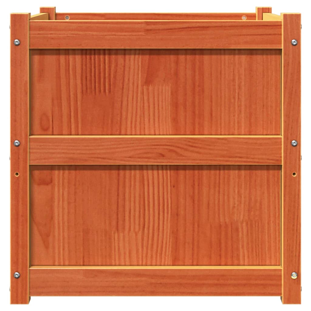 vidaXL Jardiniere de grădină, 2 buc., maro ceruit, lemn masiv de pin vidaXL Jardiniere de grădină, 2 buc., maro ceruit, lemn masiv de pin