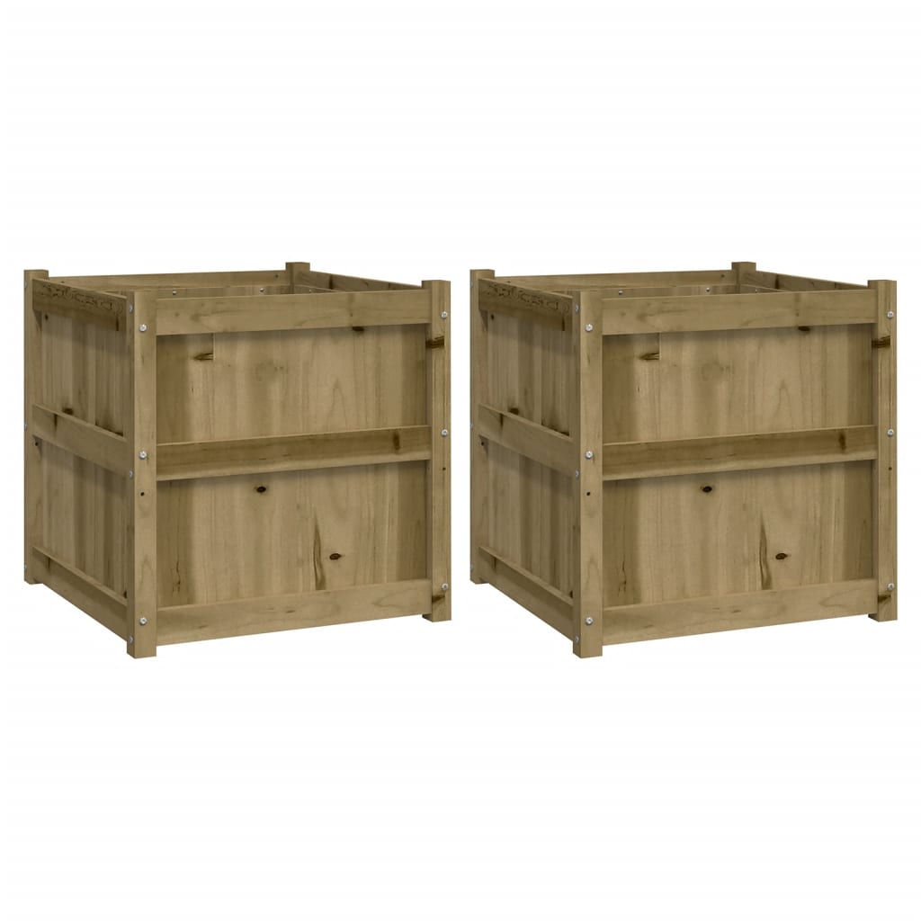 vidaXL Jardiniere de gradina , 2 buc., lemn de pin impregnat vidaXL Jardiniere de gradina , 2 buc., lemn de pin impregnat