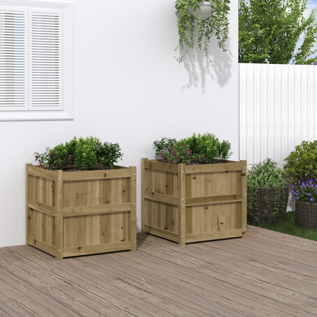 vidaXL Jardiniere de gradina , 2 buc., lemn de pin impregnat vidaXL Jardiniere de gradina , 2 buc., lemn de pin impregnat