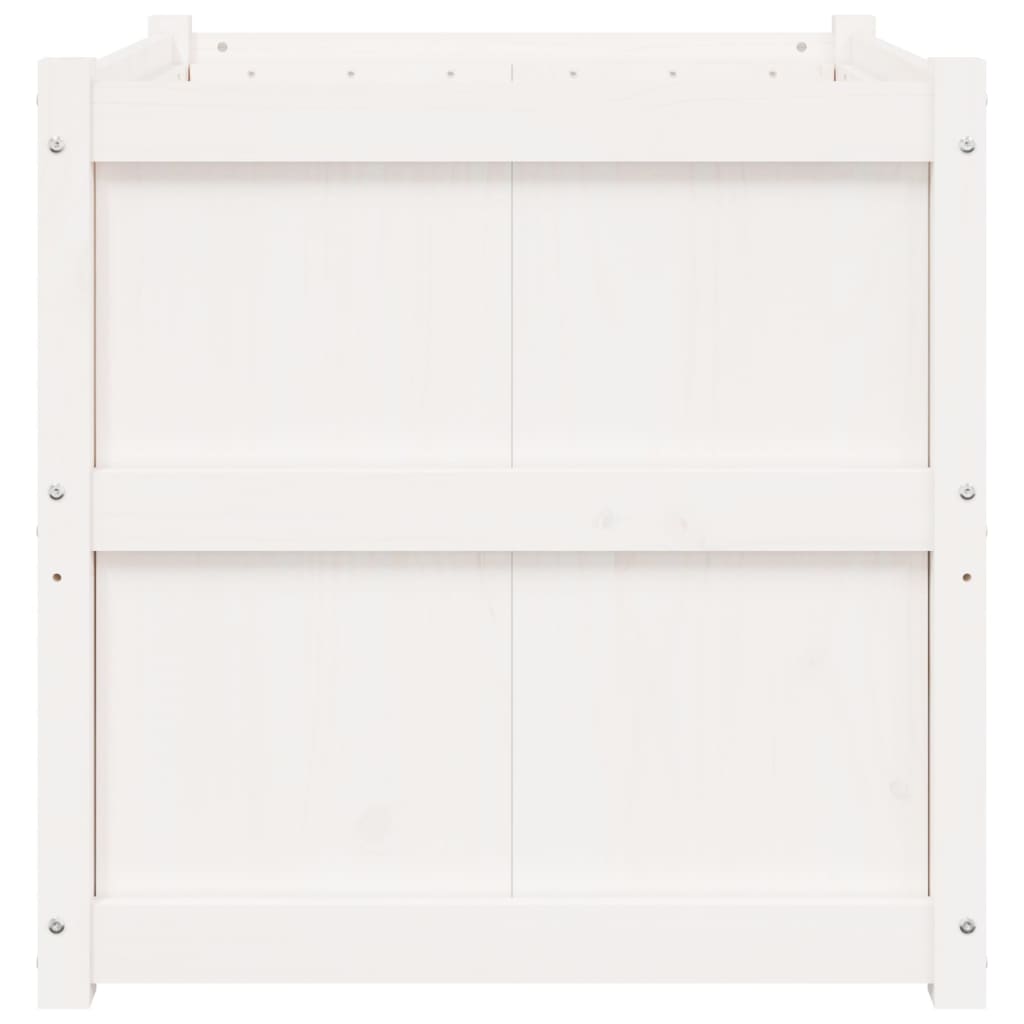 vidaXL Jardinieră de grădină, alb, 70x70x70 cm, lemn masiv de pin vidaXL Jardinieră de grădină, alb, 70x70x70 cm, lemn masiv de pin