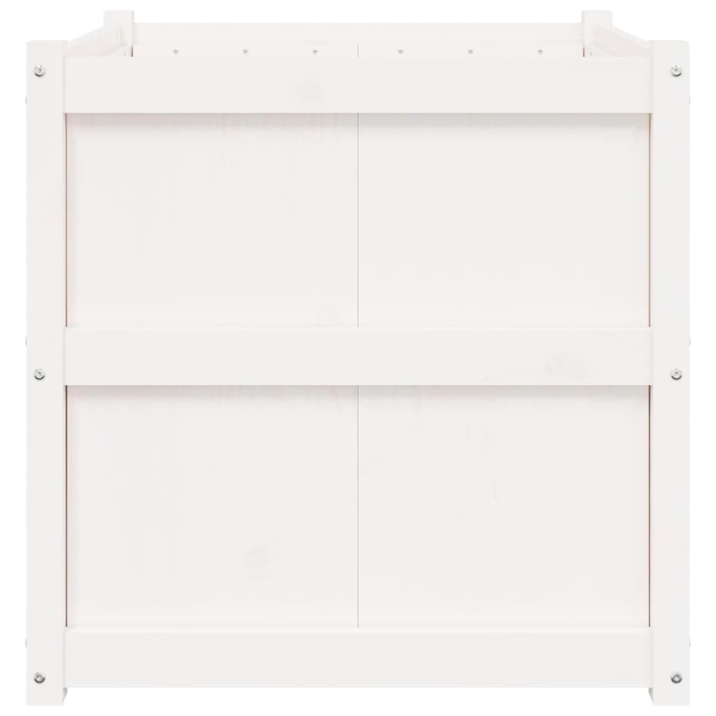 vidaXL Jardinieră de grădină, alb, 70x70x70 cm, lemn masiv de pin vidaXL Jardinieră de grădină, alb, 70x70x70 cm, lemn masiv de pin