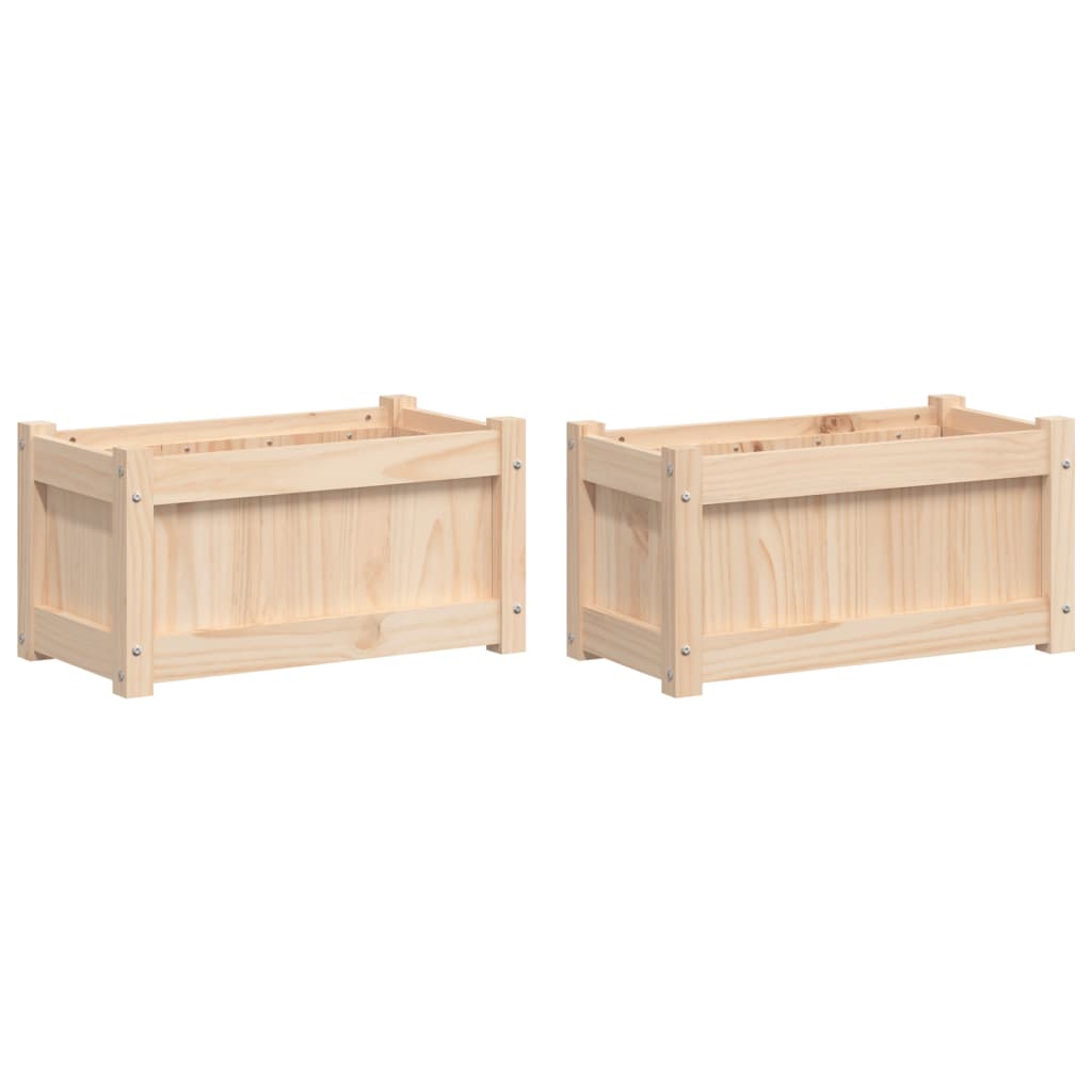 vidaXL Jardiniere de grădină, 2 buc., lemn masiv de pin vidaXL Jardiniere de grădină, 2 buc., lemn masiv de pin