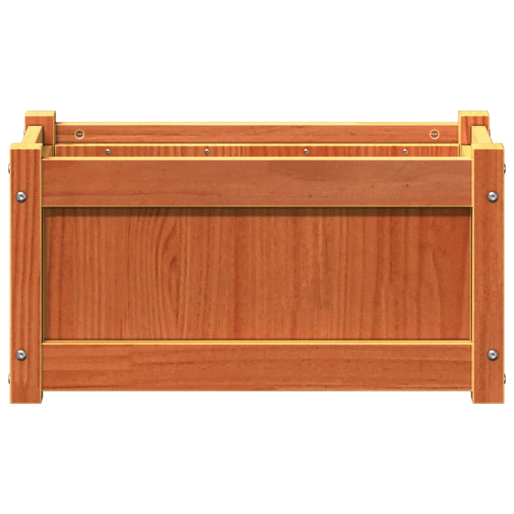vidaXL Jardiniere de grădină, 2 buc., maro ceruit, lemn masiv de pin vidaXL Jardiniere de grădină, 2 buc., maro ceruit, lemn masiv de pin
