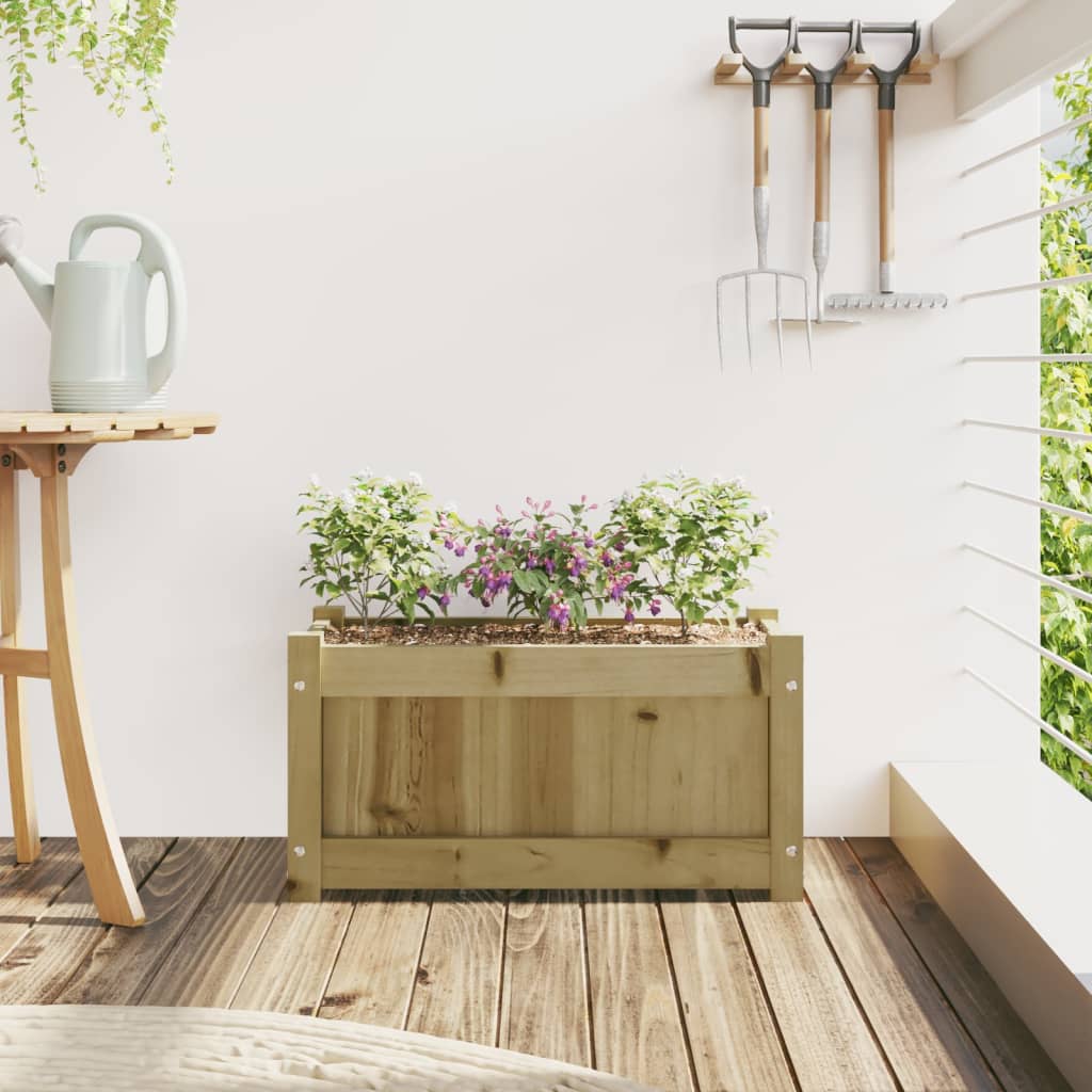 vidaXL Jardinieră de grădină, 60x31x31 cm, lemn de pin impregnat