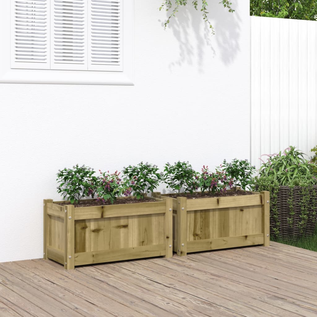 vidaXL Jardiniere de gradina , 2 buc., lemn de pin impregnat vidaXL Jardiniere de gradina , 2 buc., lemn de pin impregnat