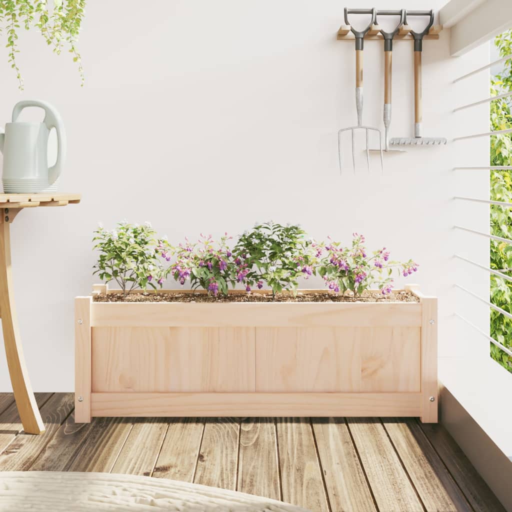 vidaXL Jardinieră de grădină, 90x31x31 cm, lemn masiv de pin vidaXL Jardinieră de grădină, 90x31x31 cm, lemn masiv de pin