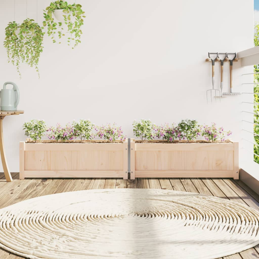 vidaXL Jardiniere de grădină, 2 buc., lemn masiv de pin vidaXL Jardiniere de grădină, 2 buc., lemn masiv de pin