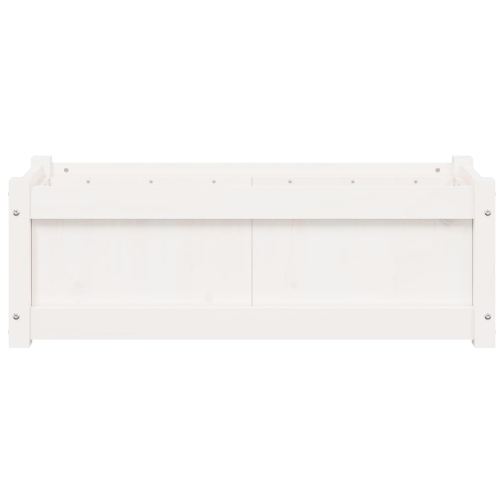 vidaXL Jardinieră de grădină, alb, 90x31x31 cm, lemn masiv de pin vidaXL Jardinieră de grădină, alb, 90x31x31 cm, lemn masiv de pin