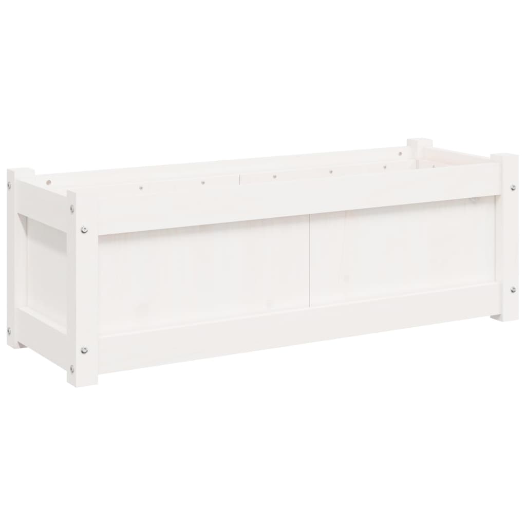 vidaXL Jardiniere de grădină, 2 buc., alb, lemn masiv de pin vidaXL Jardiniere de grădină, 2 buc., alb, lemn masiv de pin