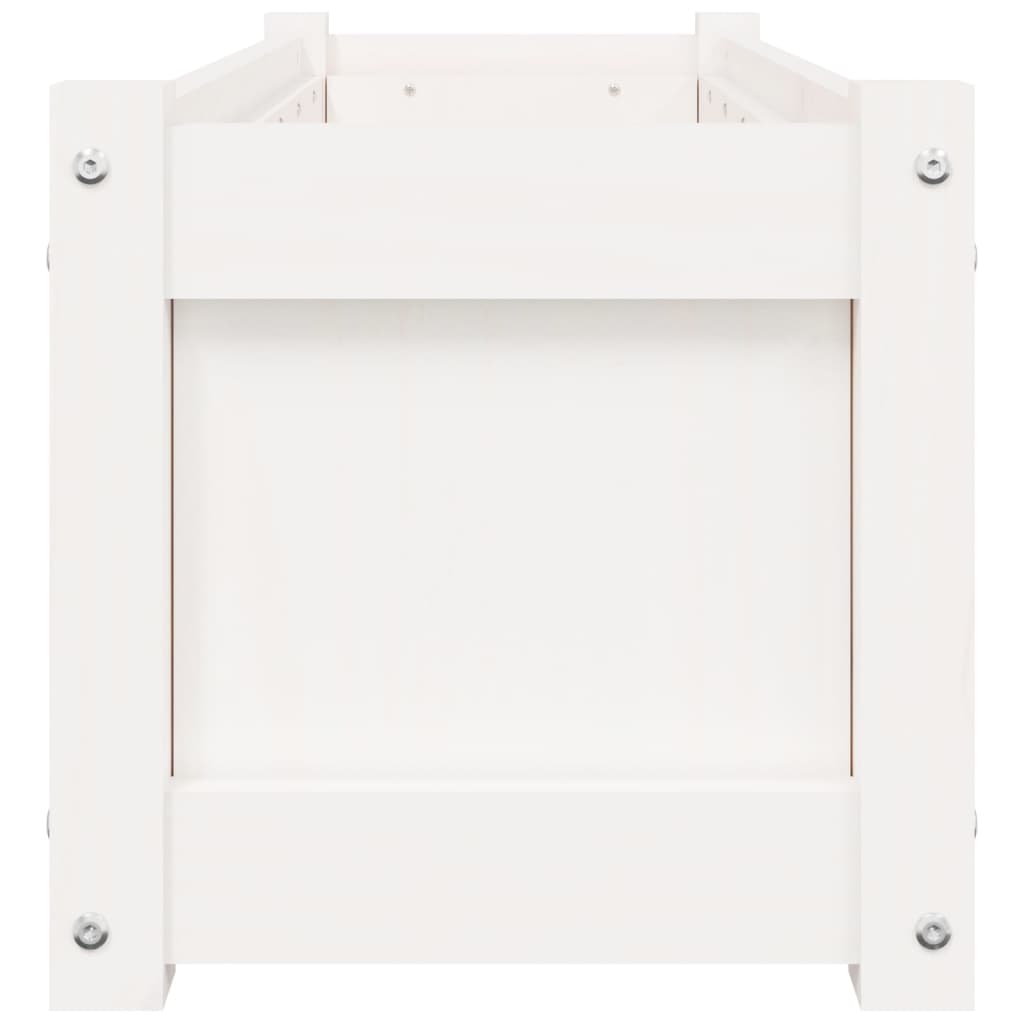 vidaXL Jardiniere de grădină, 2 buc., alb, lemn masiv de pin vidaXL Jardiniere de grădină, 2 buc., alb, lemn masiv de pin