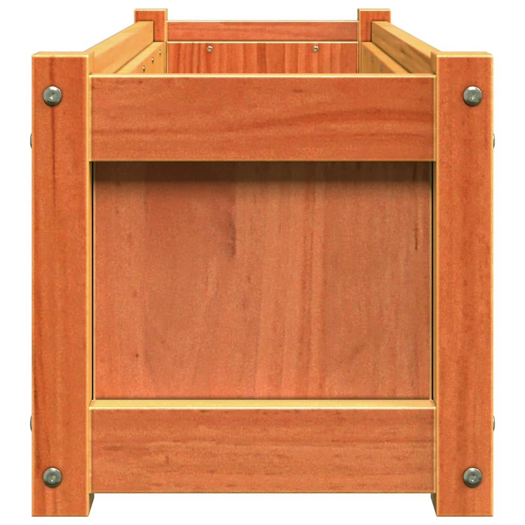 vidaXL Jardinieră de grădină, maro ceruit, 90x31x31 cm, lemn masiv pin vidaXL Jardinieră de grădină, maro ceruit, 90x31x31 cm, lemn masiv pin