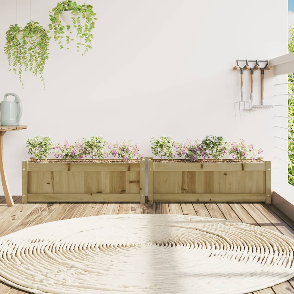 vidaXL Jardiniere de gradina , 2 buc., lemn de pin impregnat vidaXL Jardiniere de gradina , 2 buc., lemn de pin impregnat