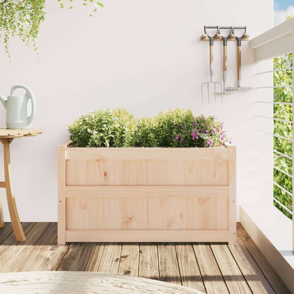 vidaXL Jardinieră de grădină, 90x50x50 cm, lemn masiv de pin vidaXL Jardinieră de grădină, 90x50x50 cm, lemn masiv de pin