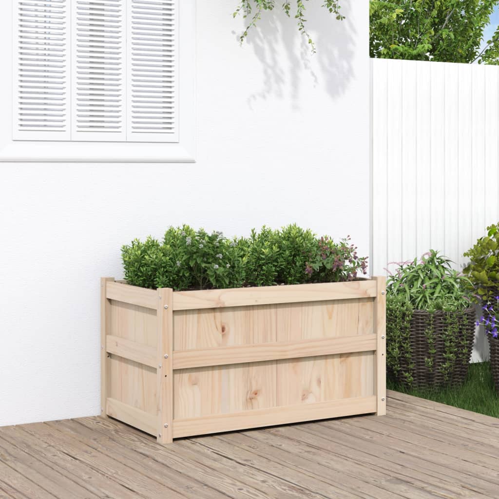 vidaXL Jardinieră de grădină, 90x50x50 cm, lemn masiv de pin vidaXL Jardinieră de grădină, 90x50x50 cm, lemn masiv de pin