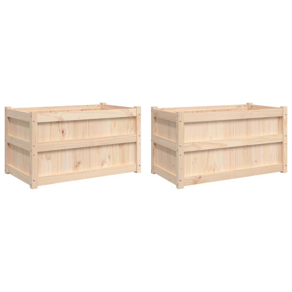 vidaXL Jardiniere de grădină, 2 buc., lemn masiv de pin vidaXL Jardiniere de grădină, 2 buc., lemn masiv de pin