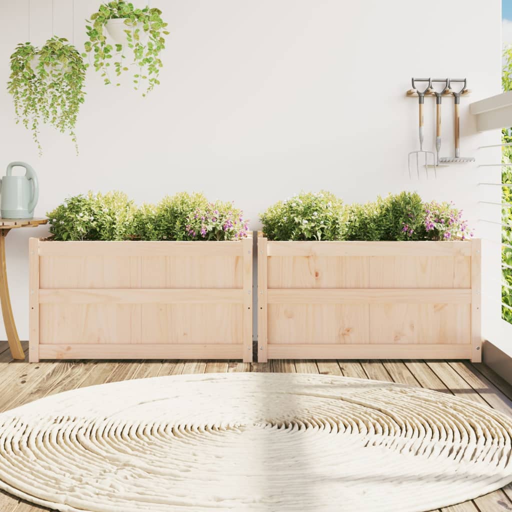 vidaXL Jardiniere de grădină, 2 buc., lemn masiv de pin vidaXL Jardiniere de grădină, 2 buc., lemn masiv de pin