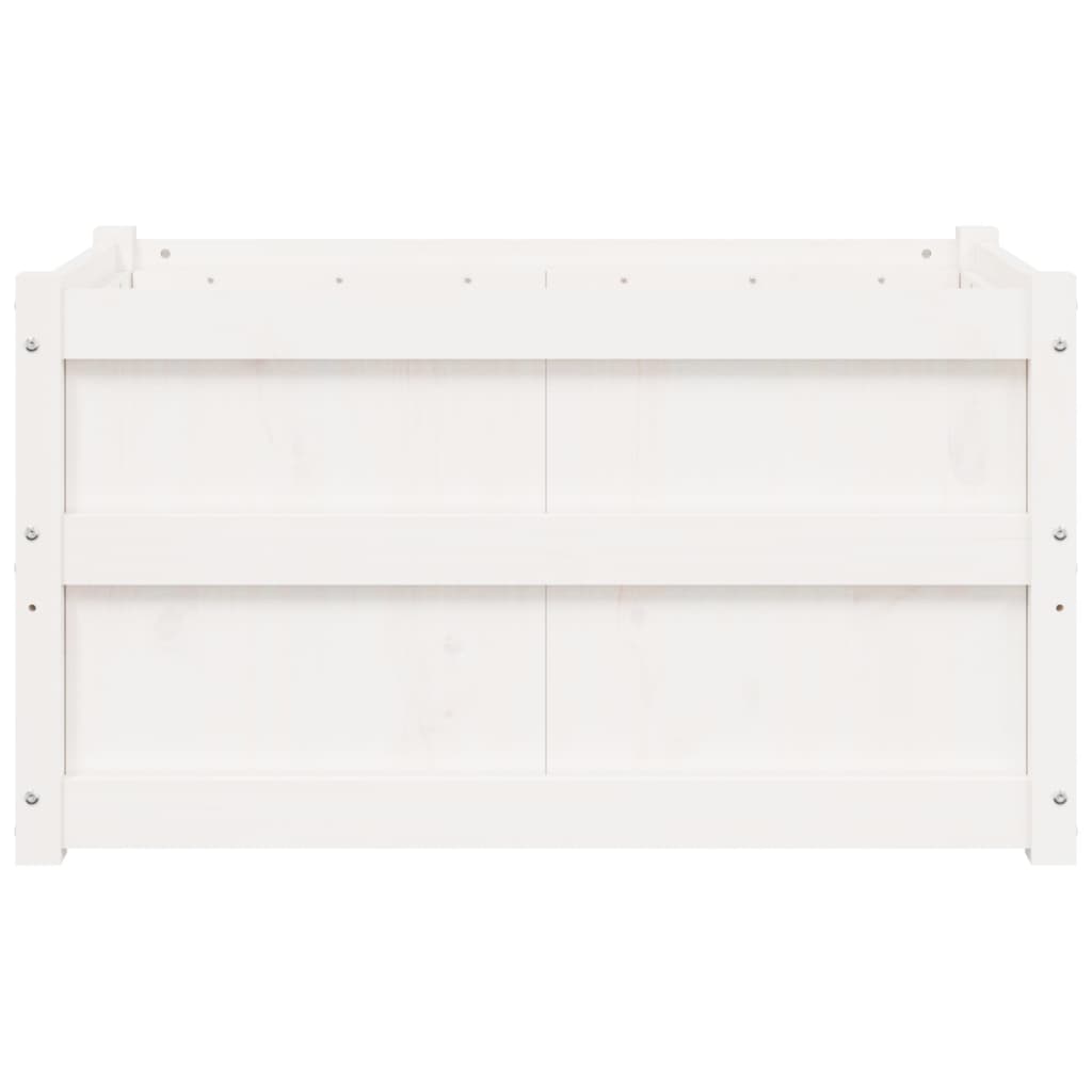 vidaXL Jardinieră de grădină, alb, 90x50x50 cm, lemn masiv de pin vidaXL Jardinieră de grădină, alb, 90x50x50 cm, lemn masiv de pin