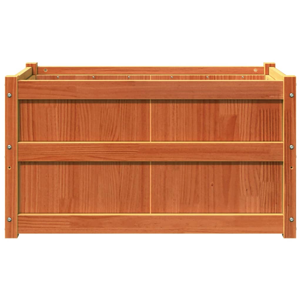 vidaXL Jardiniere de grădină, 2 buc., maro ceruit, lemn masiv de pin vidaXL Jardiniere de grădină, 2 buc., maro ceruit, lemn masiv de pin