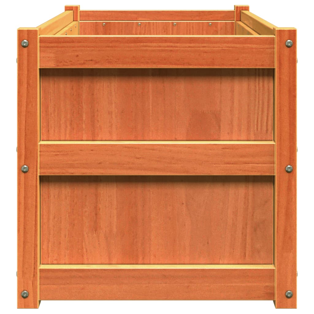 vidaXL Jardiniere de grădină, 2 buc., maro ceruit, lemn masiv de pin vidaXL Jardiniere de grădină, 2 buc., maro ceruit, lemn masiv de pin