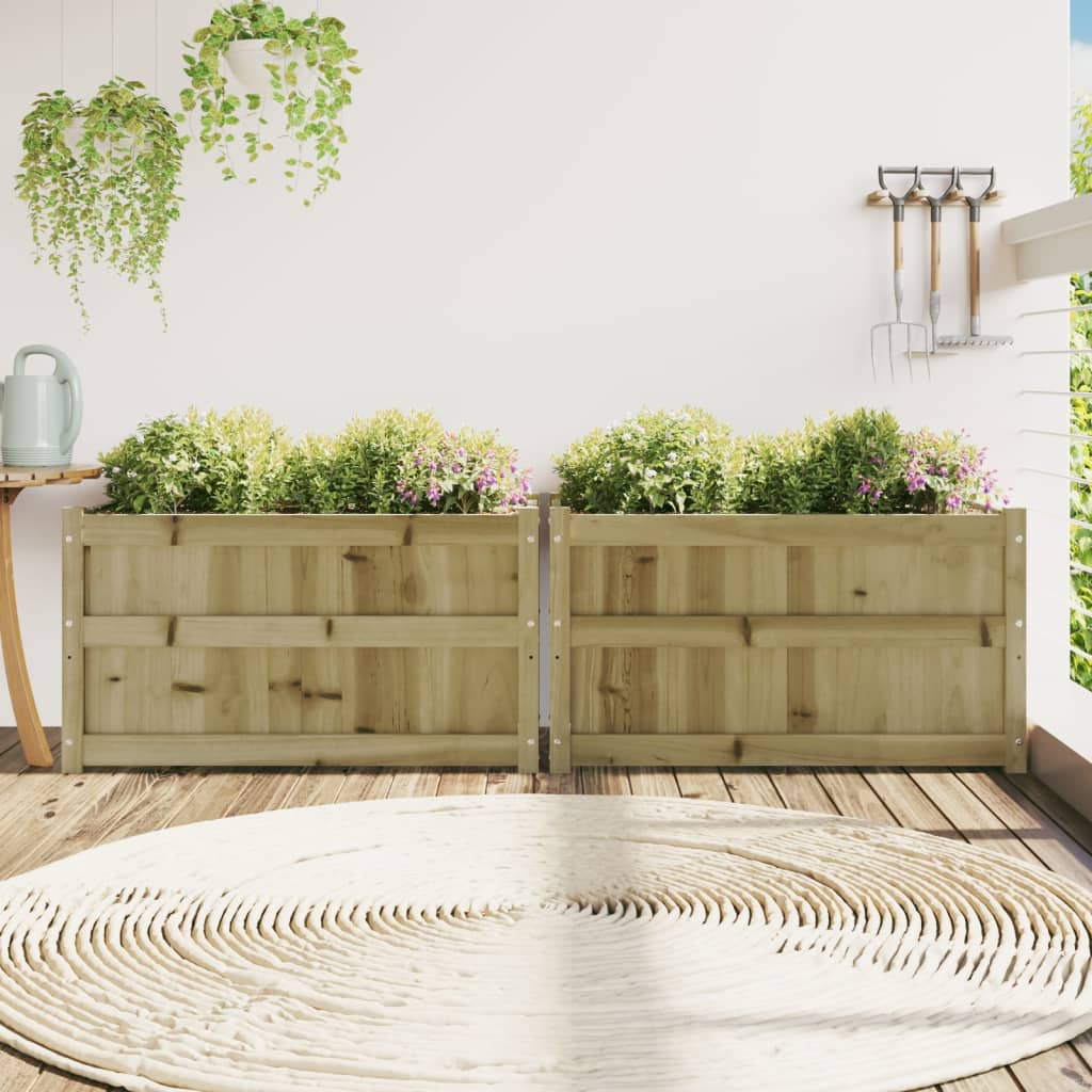 vidaXL Jardiniere de gradina , 2 buc., lemn de pin impregnat vidaXL Jardiniere de gradina , 2 buc., lemn de pin impregnat